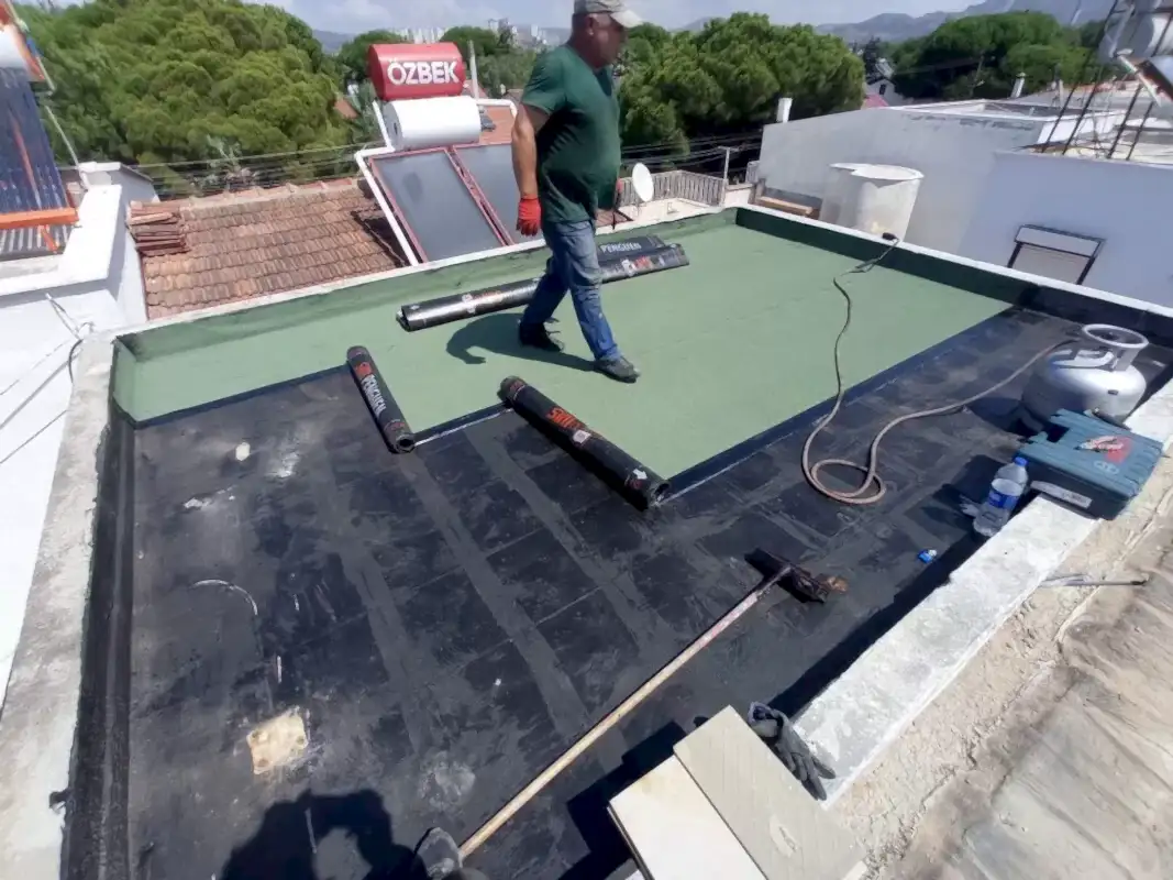 kumlu membranın pürmüz ile yapıştırılması