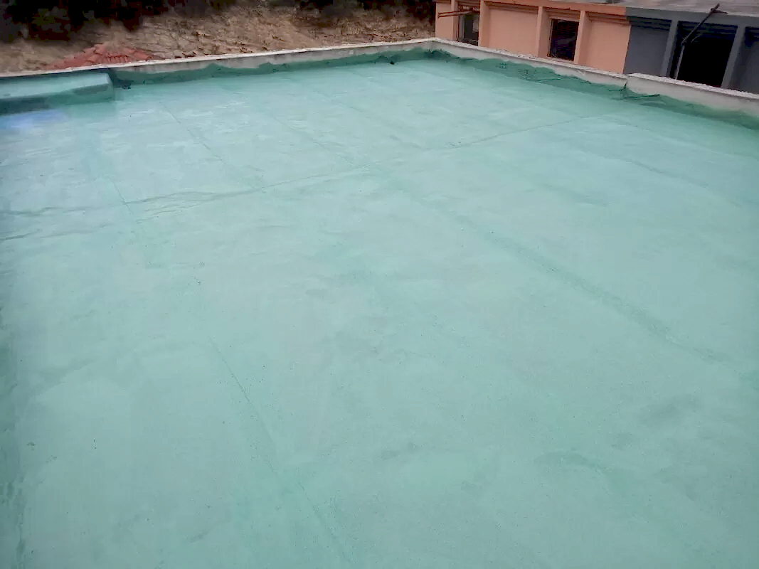 Kumlu membran üzerine shingel boyası uygulaması